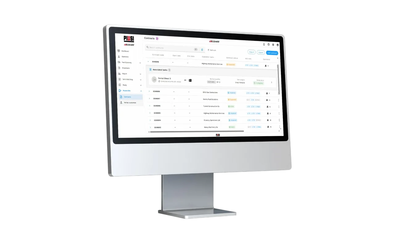 Mastersite piusi fuel management tank renta contracts